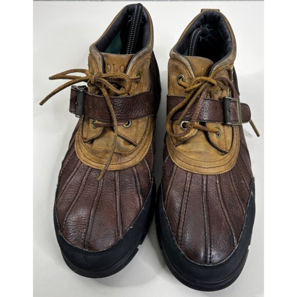 VTG Polo Ralph Lauren Sz 13 D Men Dover III Brown Leather Sturdy Duck Boots GUC - Picture 2 of 7